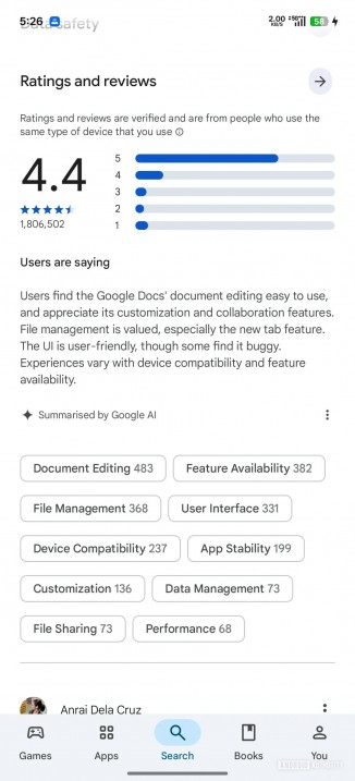 Google Play Store now has AI review summaries